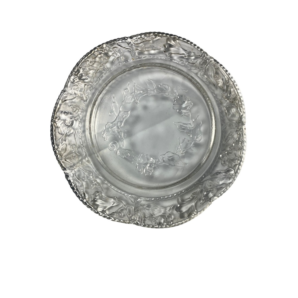 Federal Glass Heritage Clear Pressed Glass Dinner Plate 9.5" Vintage Scalloped